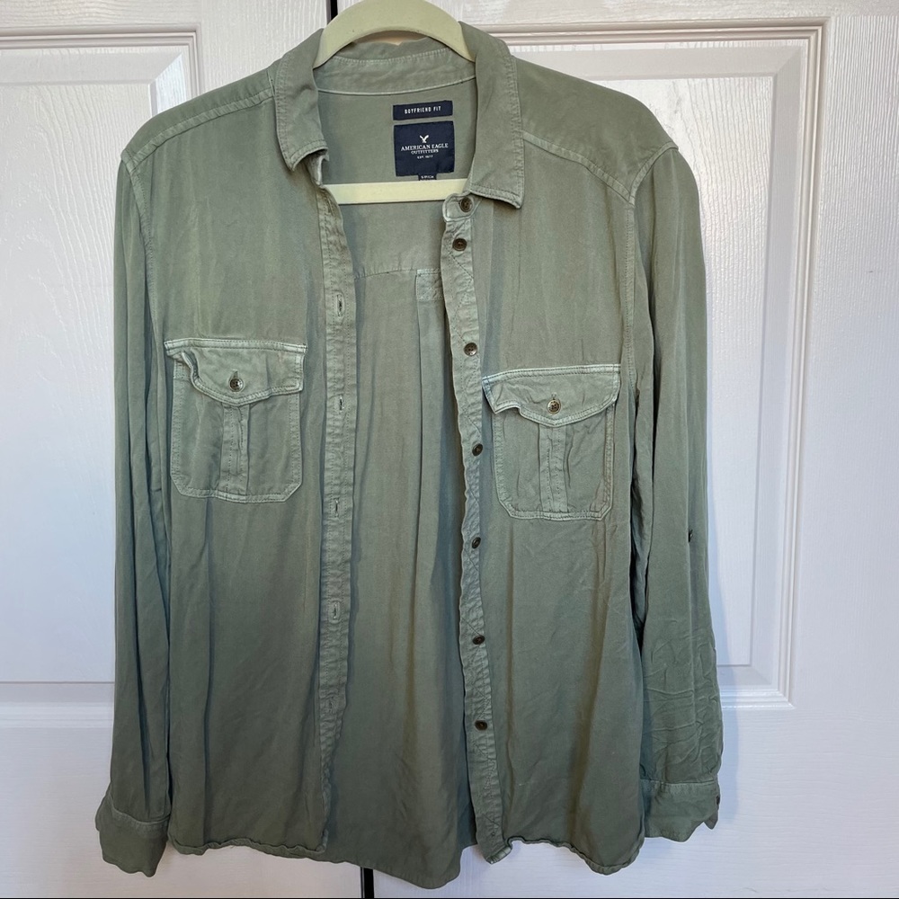 Army Green Button Up